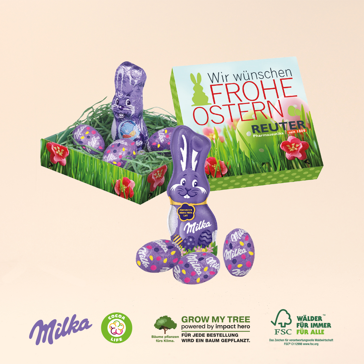 Osternest mit Schokolade von Milka