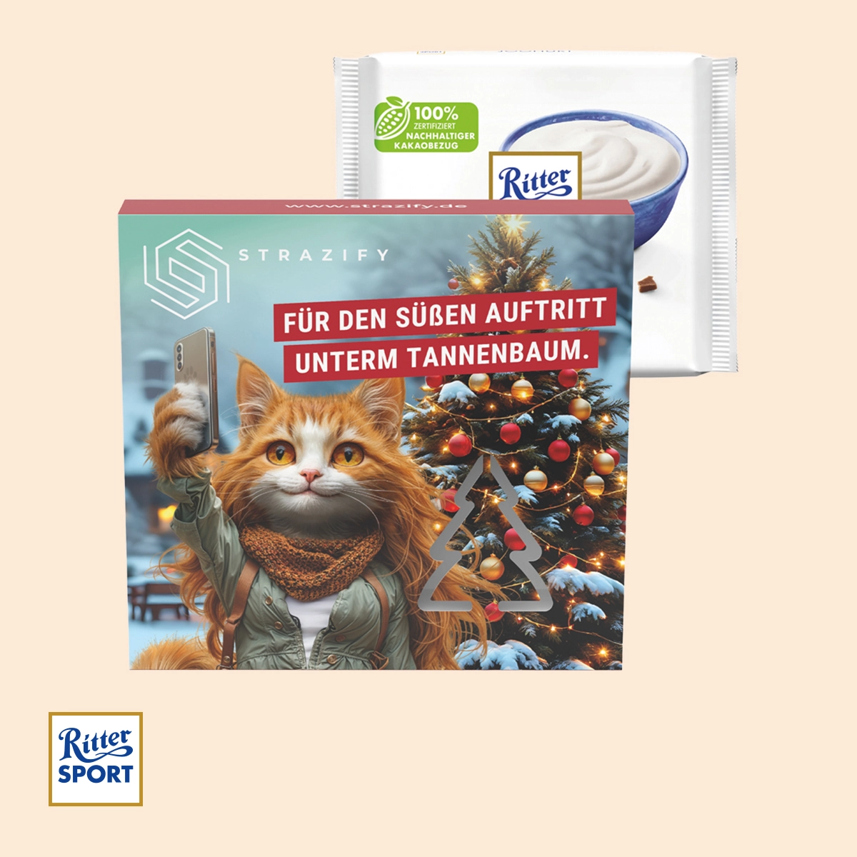 Präsentbox Premium Tannenbaum - Ritter SPORT Joghurt