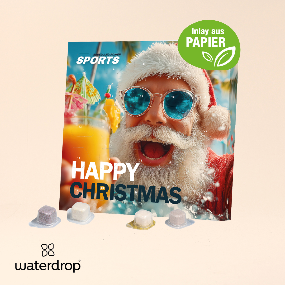 Tisch-Adventskalender Waterdrop®, Inlay aus Papier