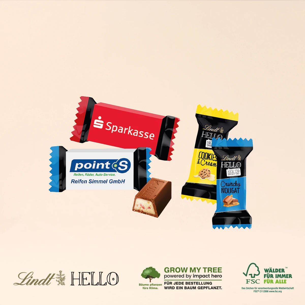 Lindt HELLO im Werbeschuber