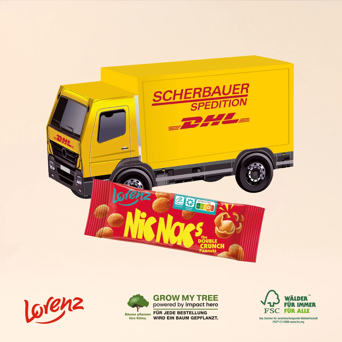 3D Präsent LKW mit Lorenz Nic Nac's