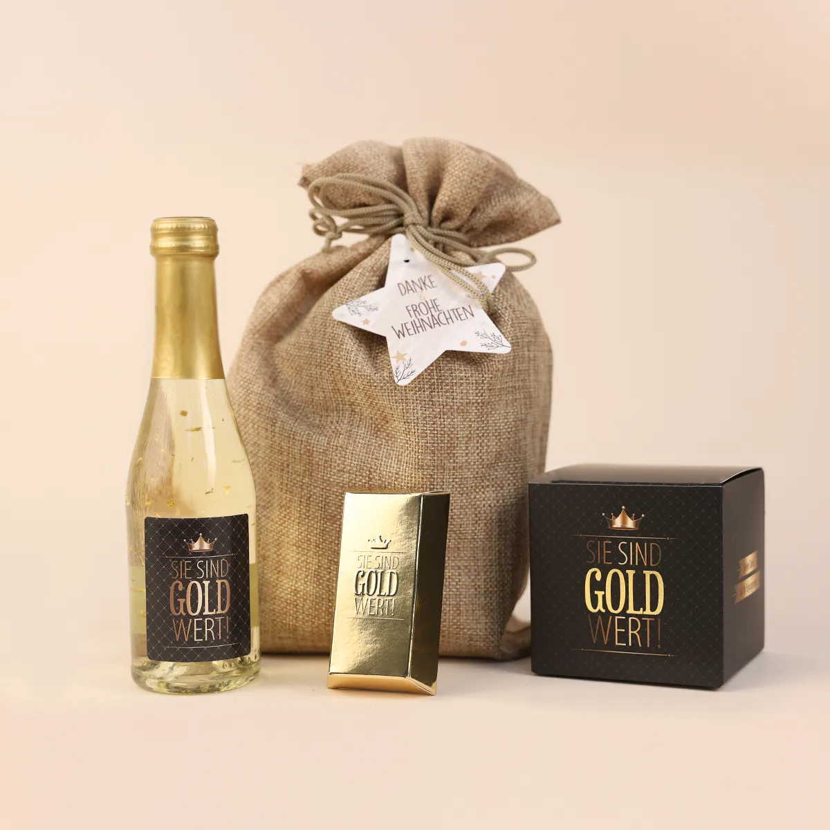Weihnachts-Set Sie sind Gold wert
