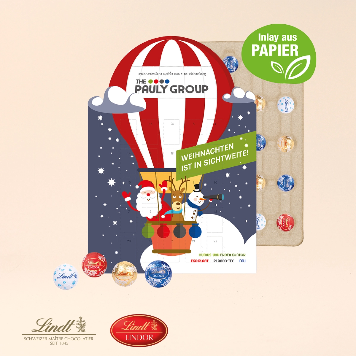 Individuelle Kalenderform Lindt Kugeln