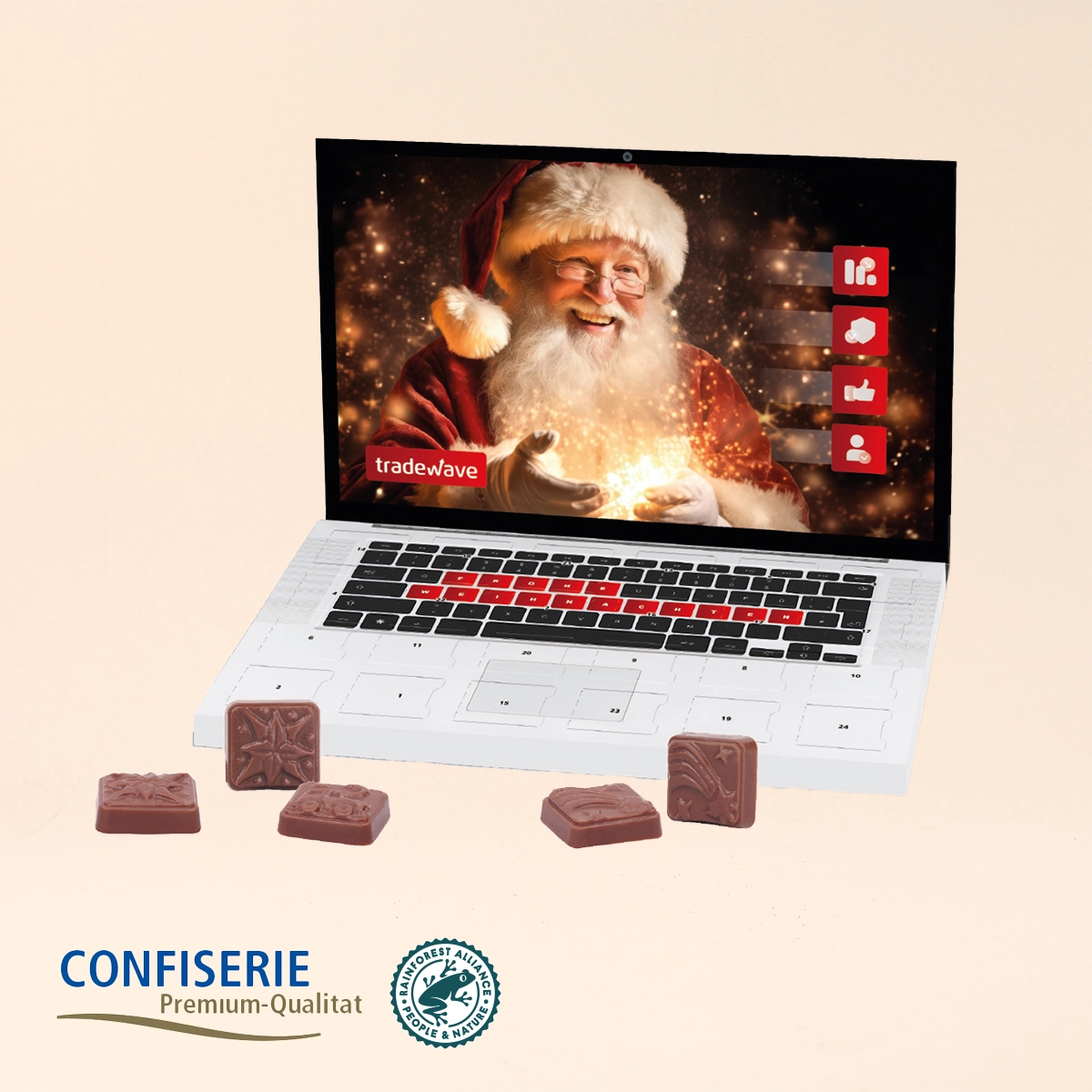 Tisch-Adventskalender Classic Exklusiv Laptop