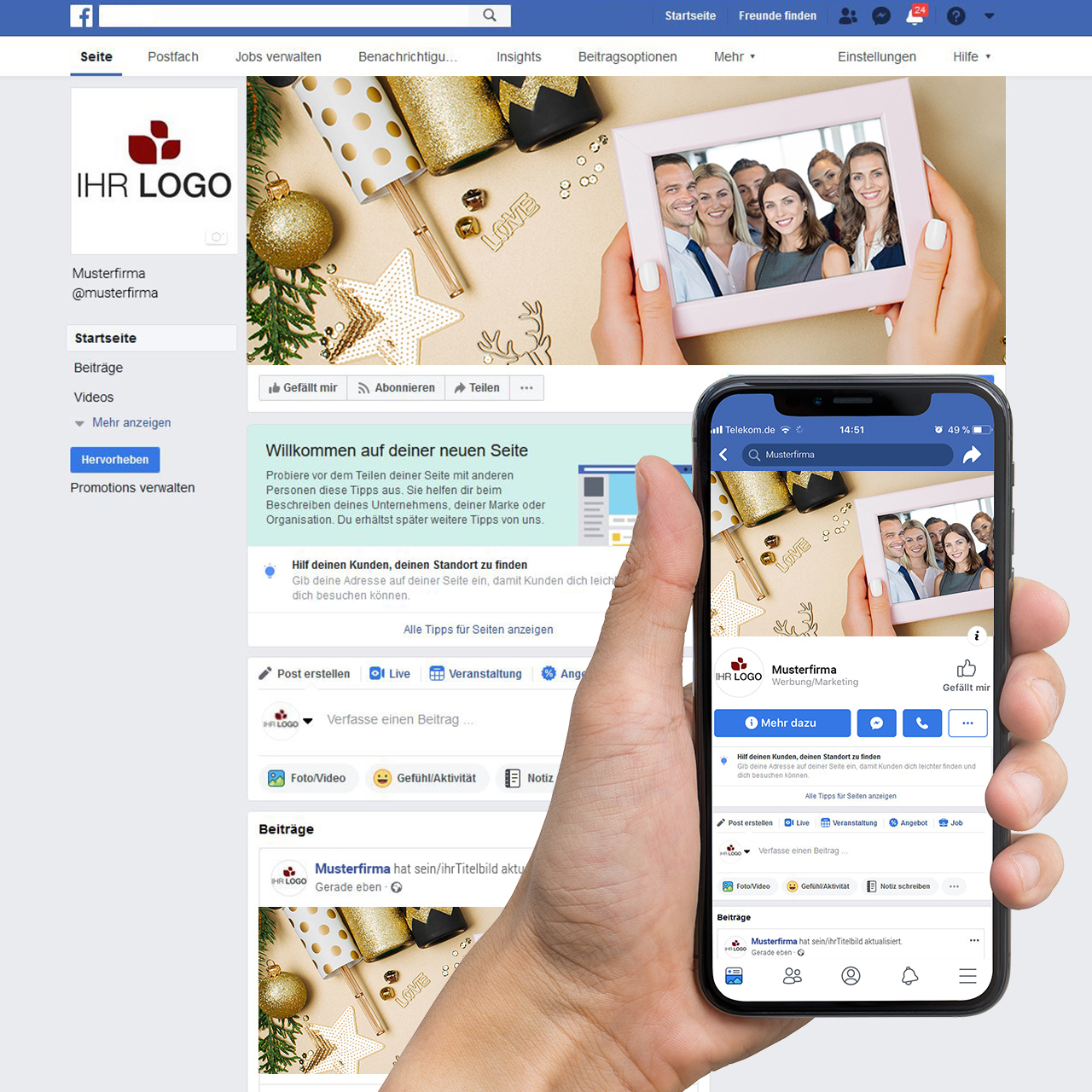 Facebook-Titelbild Fotokarte Glamour