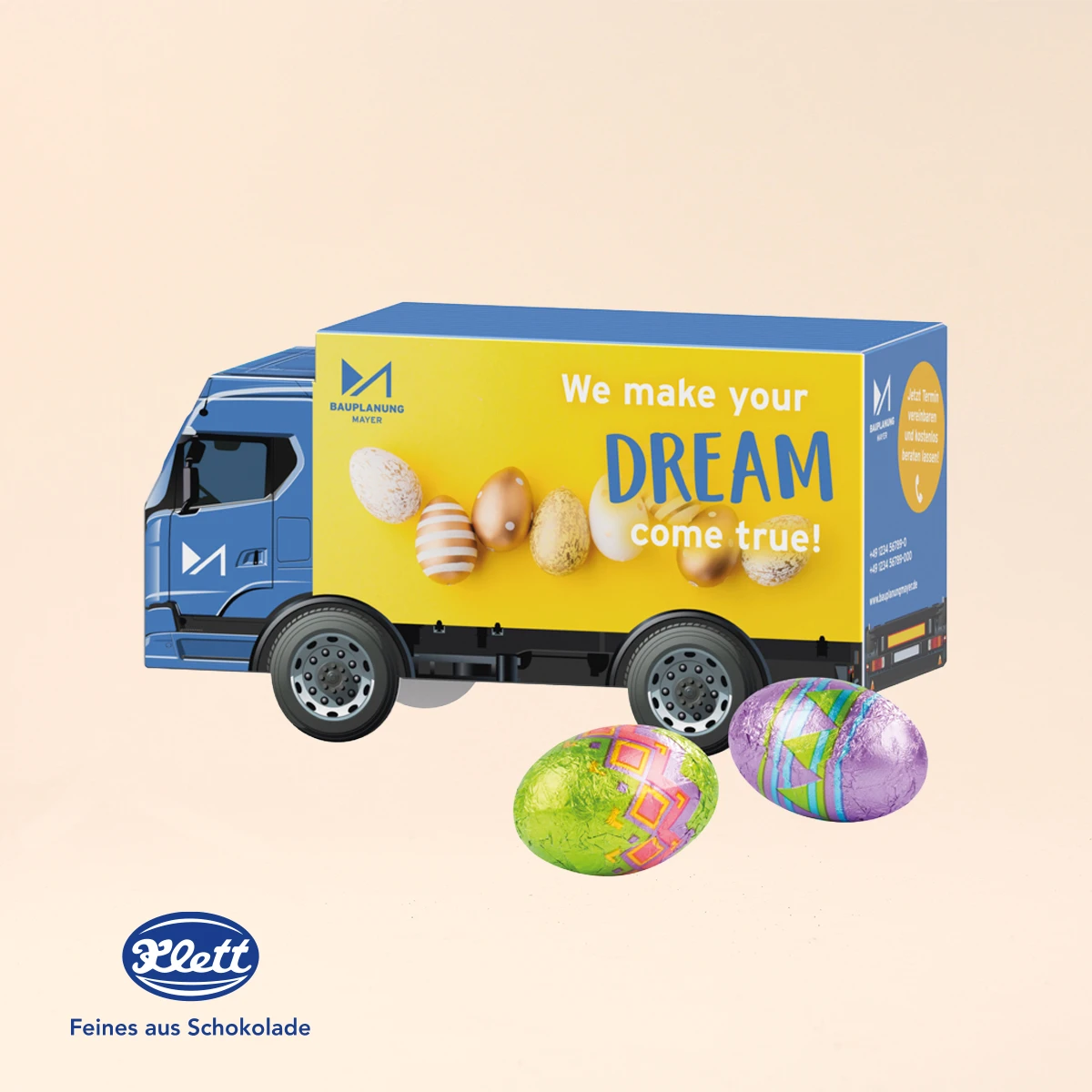3D-Präsent LKW, Klett Ostereier