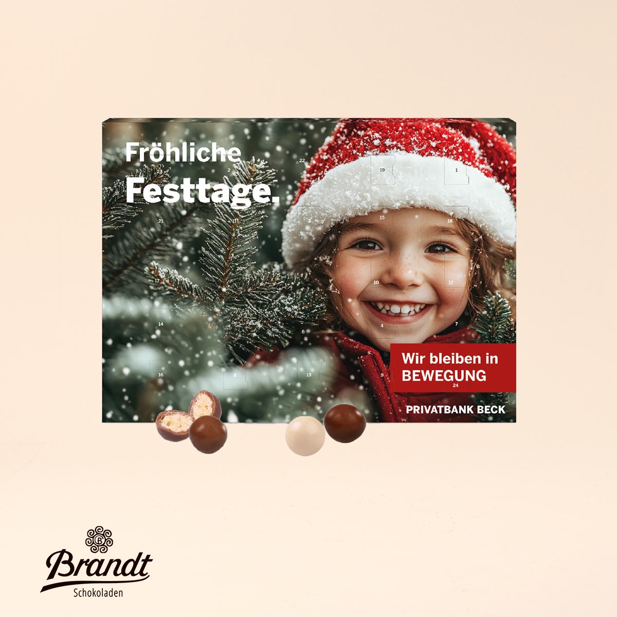 Wand-Adventskalender mit Brandt Knusperkugeln