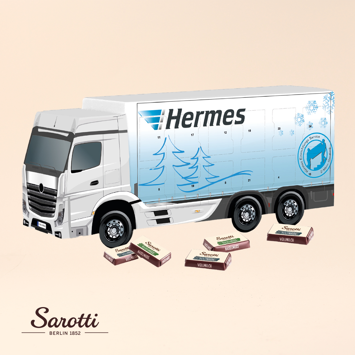 3D Adventskalender LKW mit Sarotti Fairtrade®