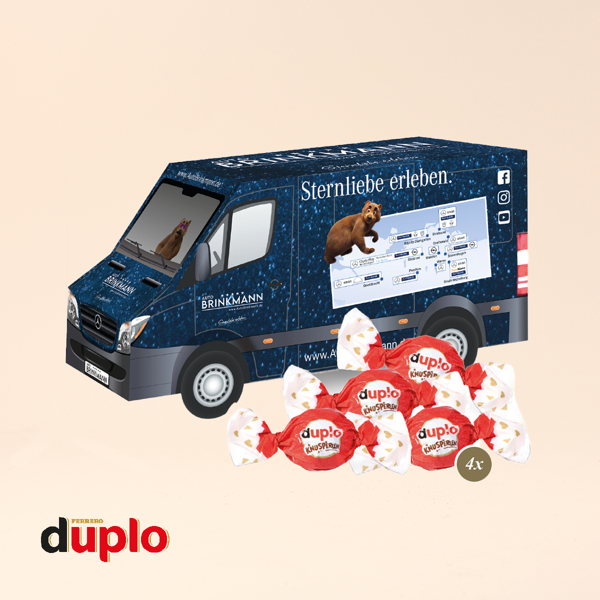 3D Präsent Transporter mit duplo Knusperlen