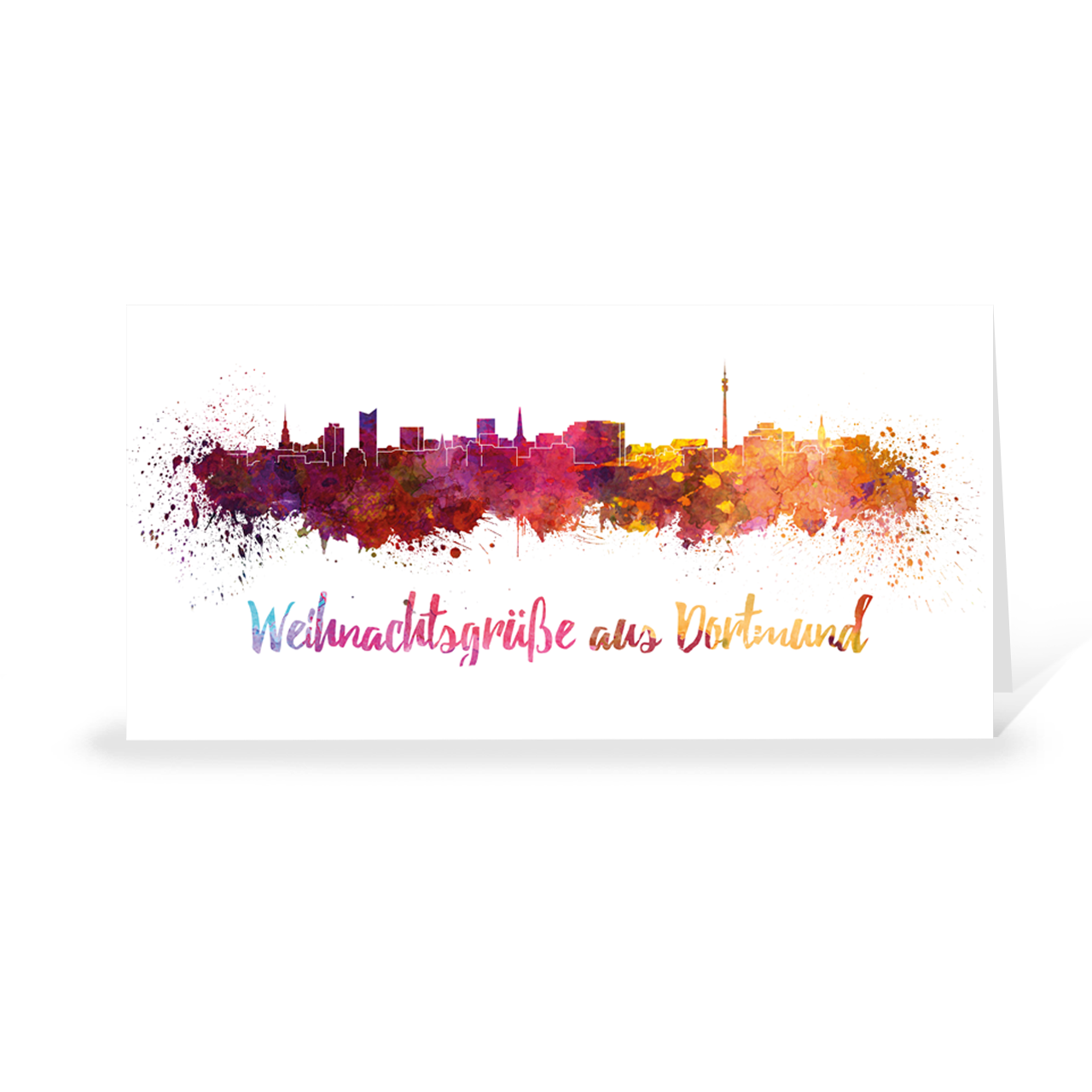 Karte: Skyline aquarell - Dortmund