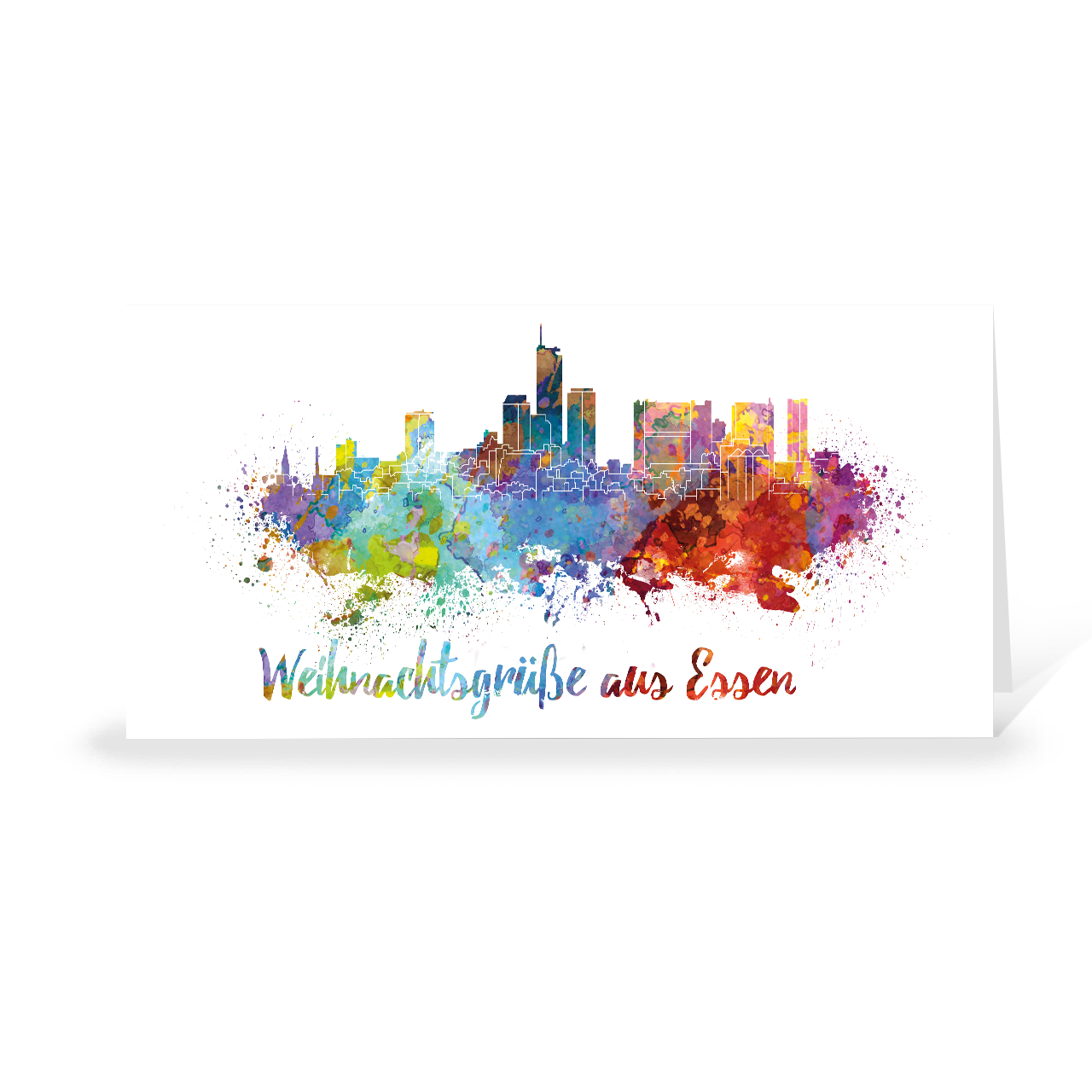 Karte: Skyline aquarell - Essen