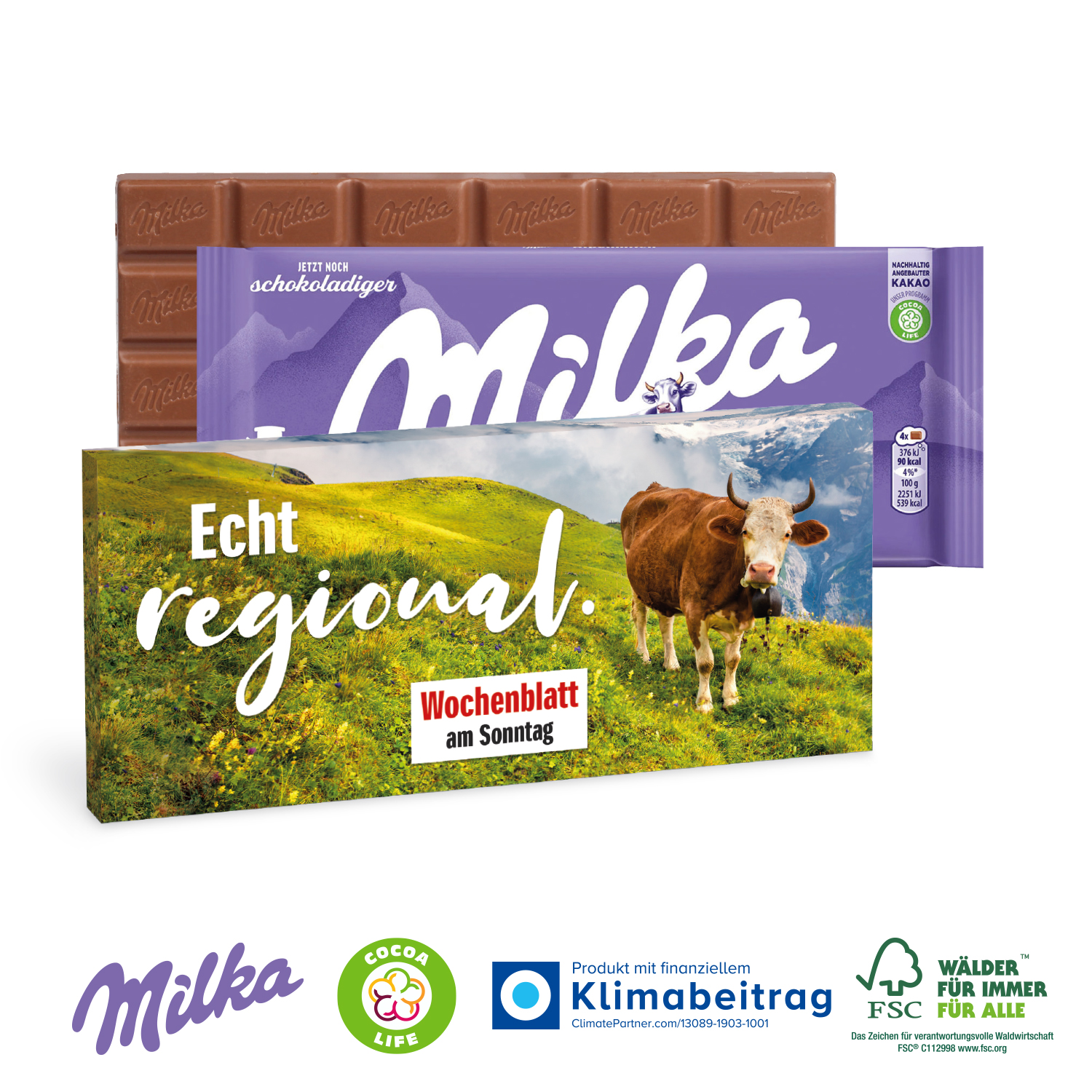 Schokolade von Milka, 100g title=