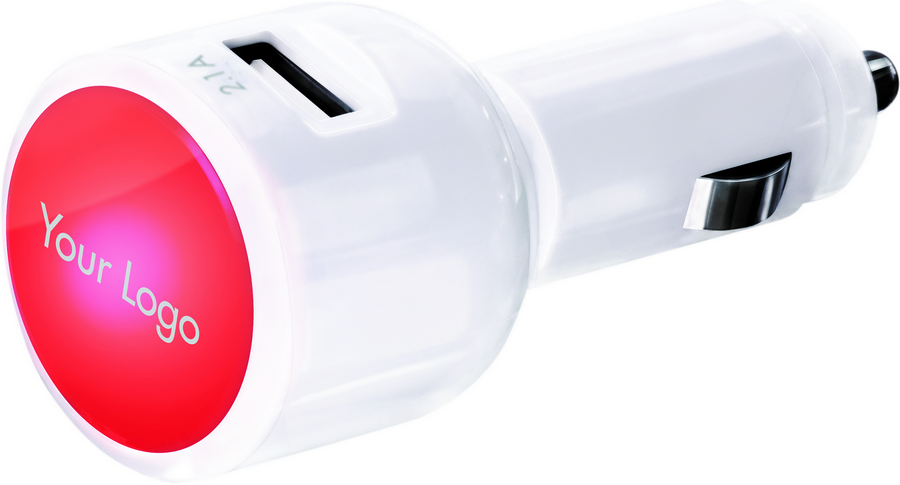 Wireless Car-Charger - Glow (white/red)