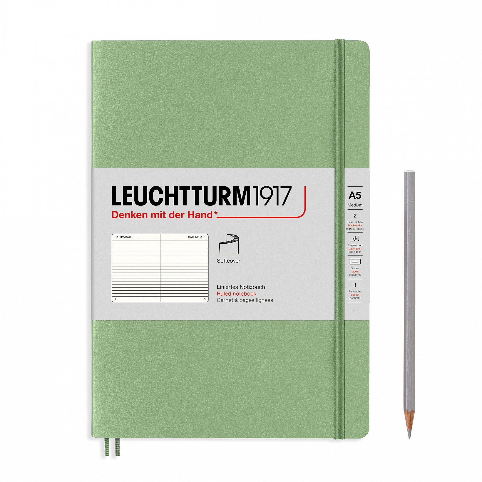 Notizbuch Softcover Medium A5 - grün