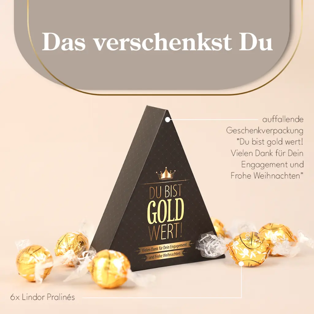 Du bist Gold wert – Lindt Pyramide - Xmas