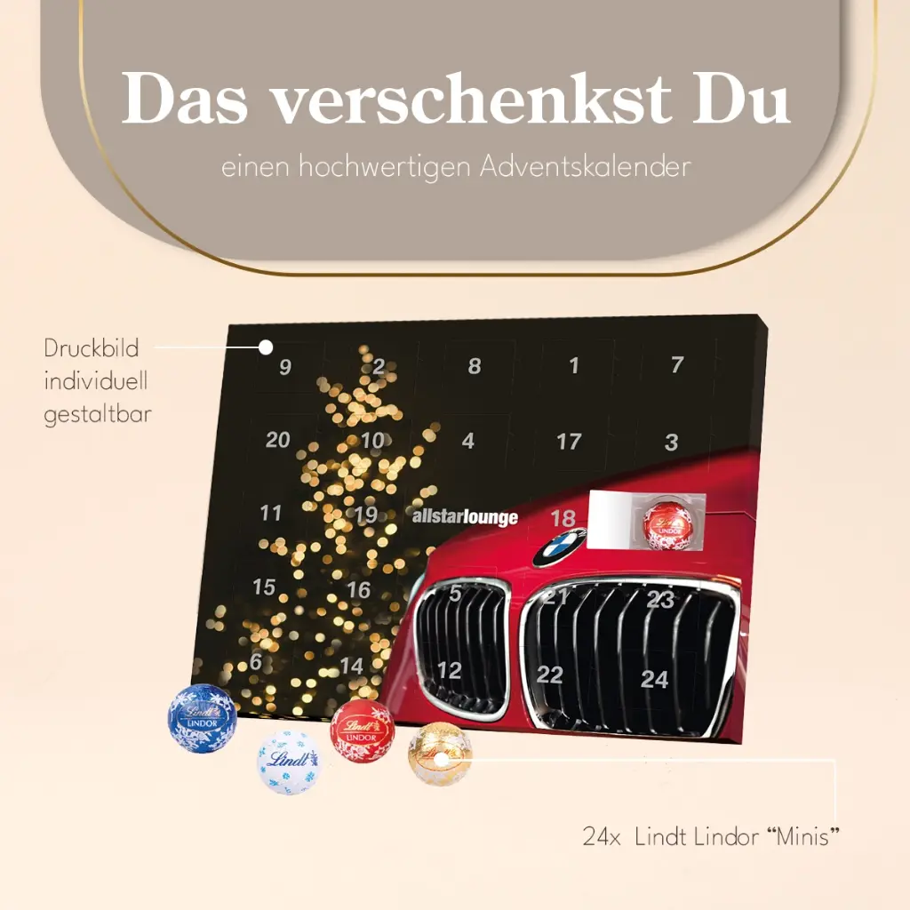 Tisch-Adventskalender Lindt Kugeln "Gourmet Edition" - Organic
