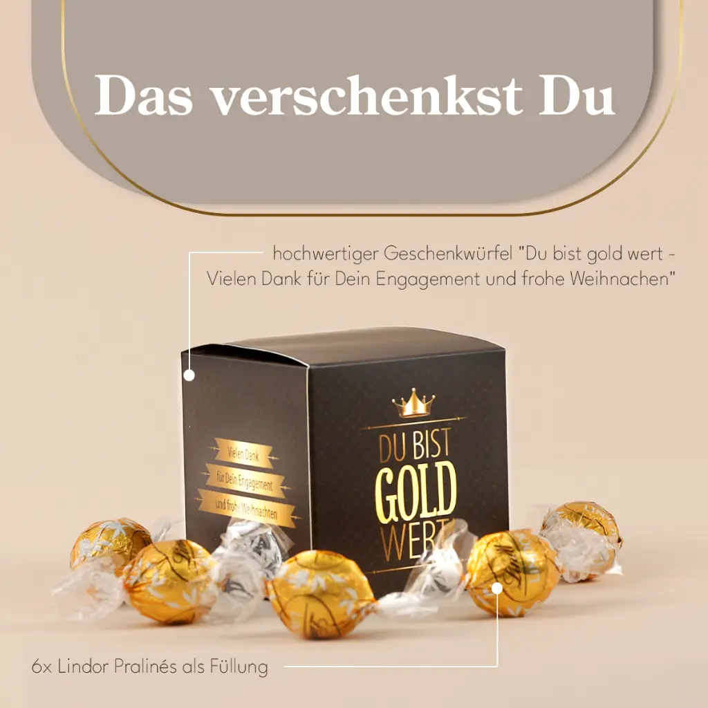 Du bist Gold wert Würfel XL – Christmas