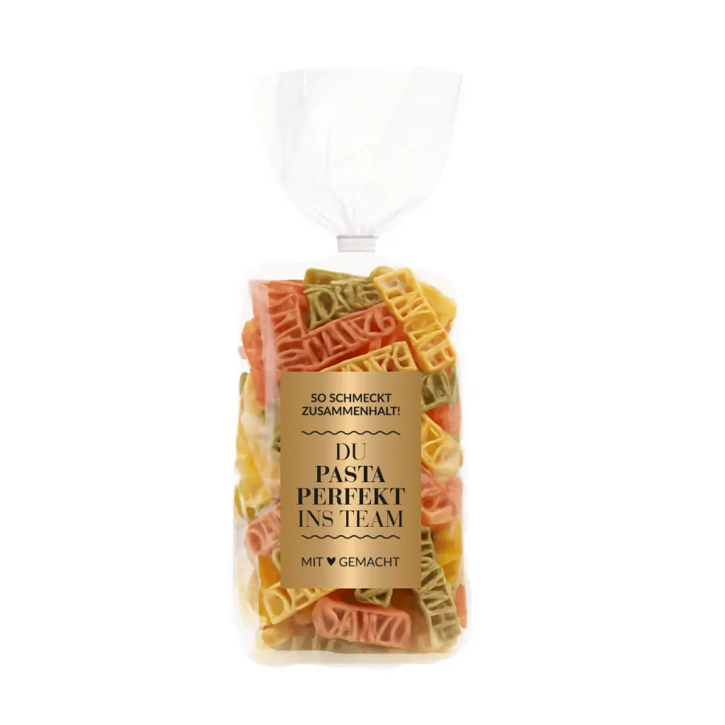 Danke-Pasta "Du Pasta perfekt ins Team"