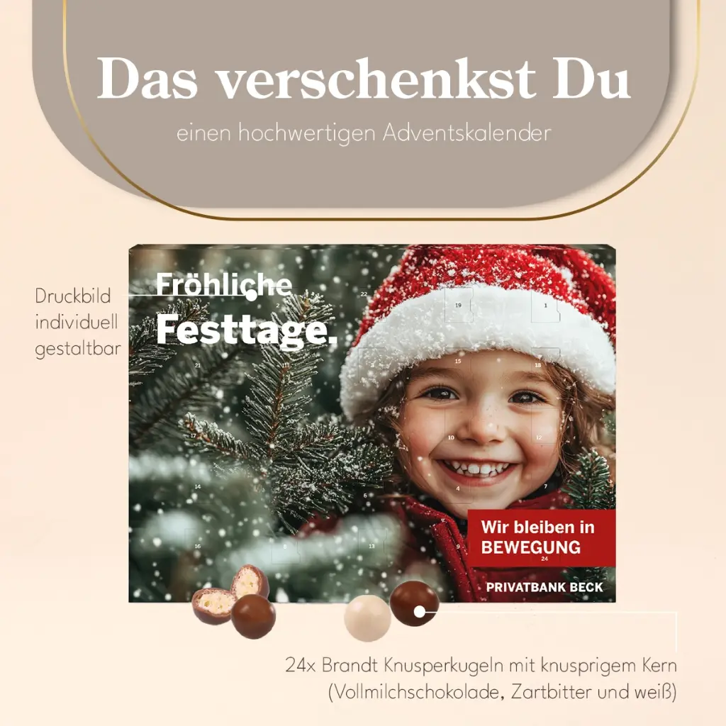 Wand-Adventskalender mit Brand Knusperkugeln