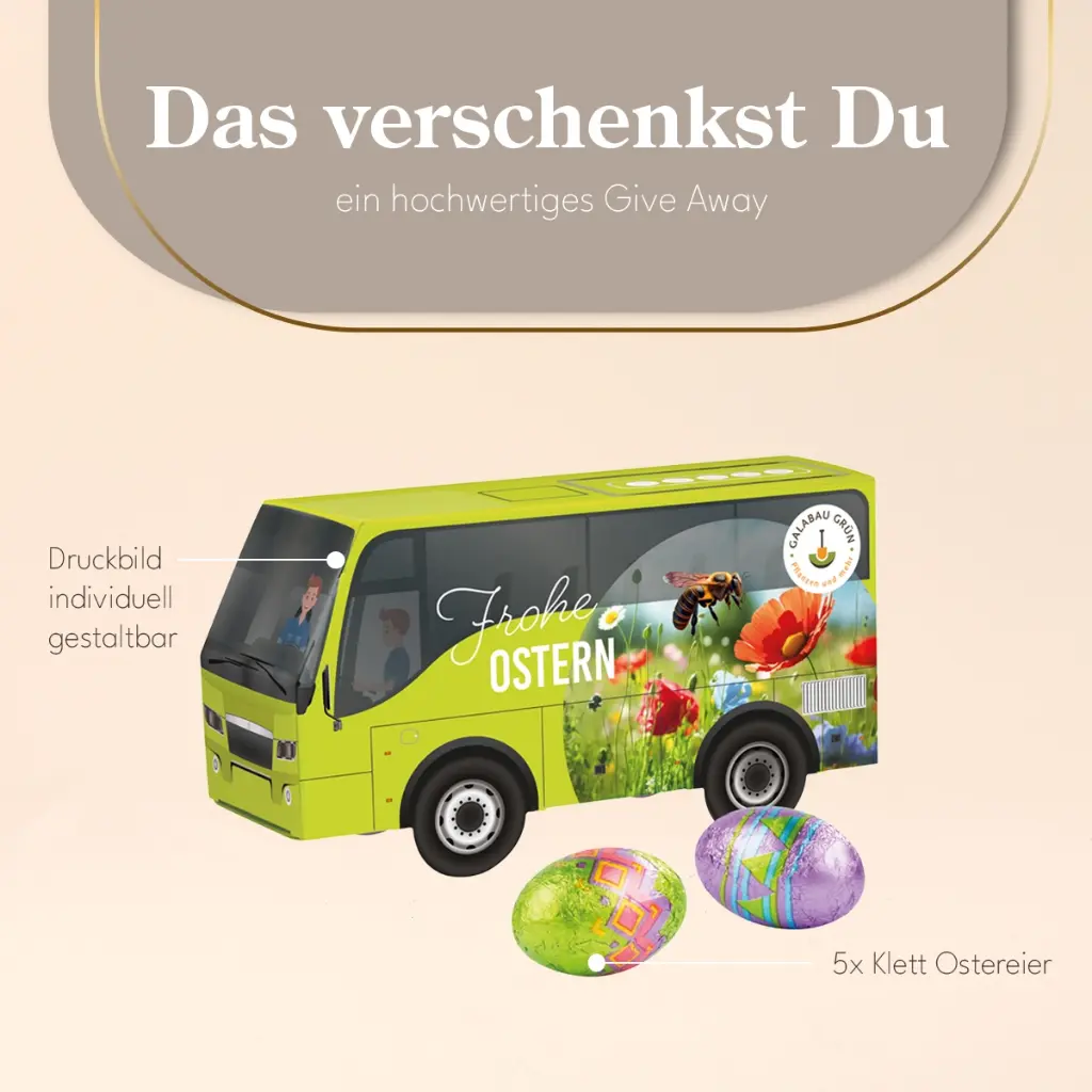 3D-Präsent Bus, Klett Ostereier