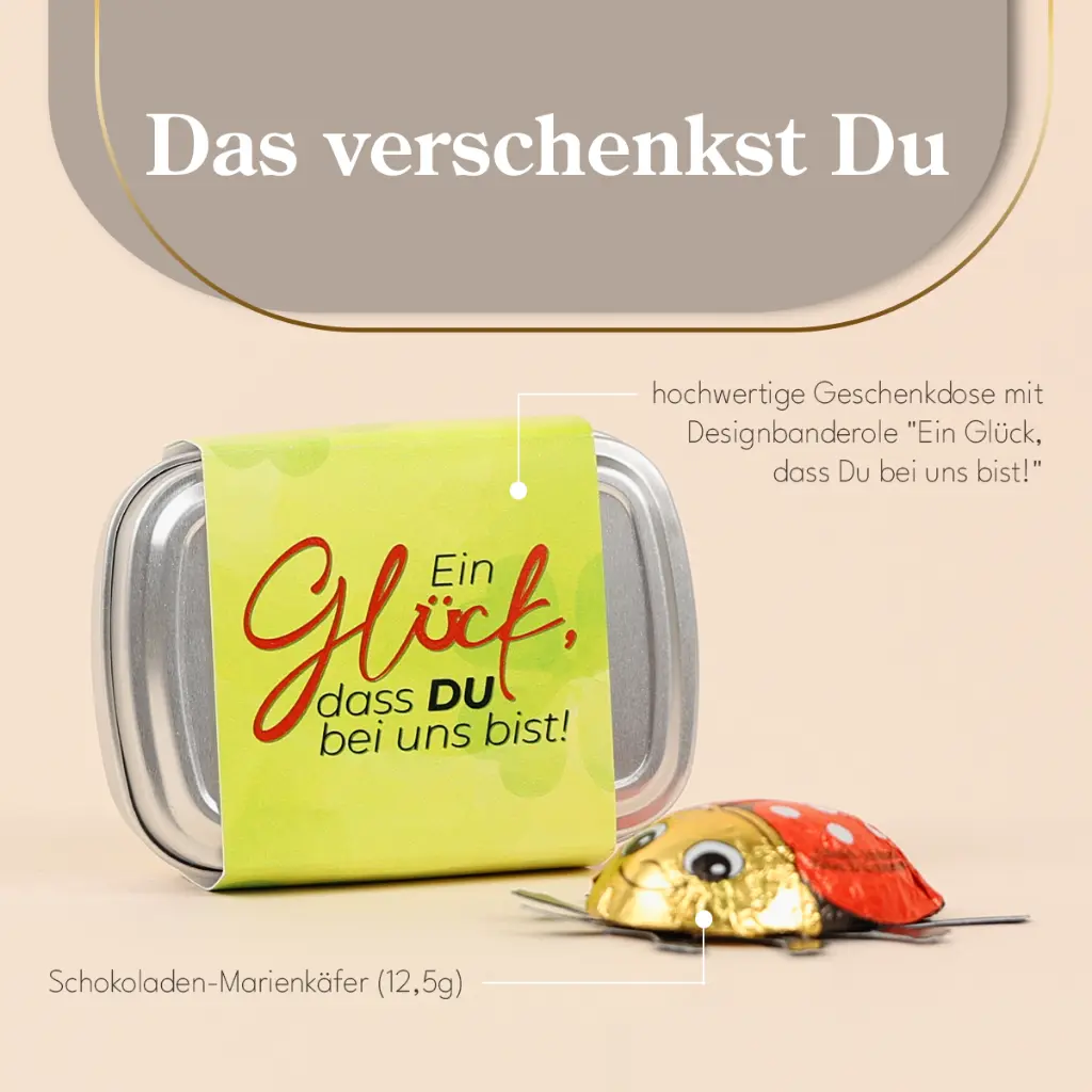 "Glück" - Marienkäfer Geschenkdose