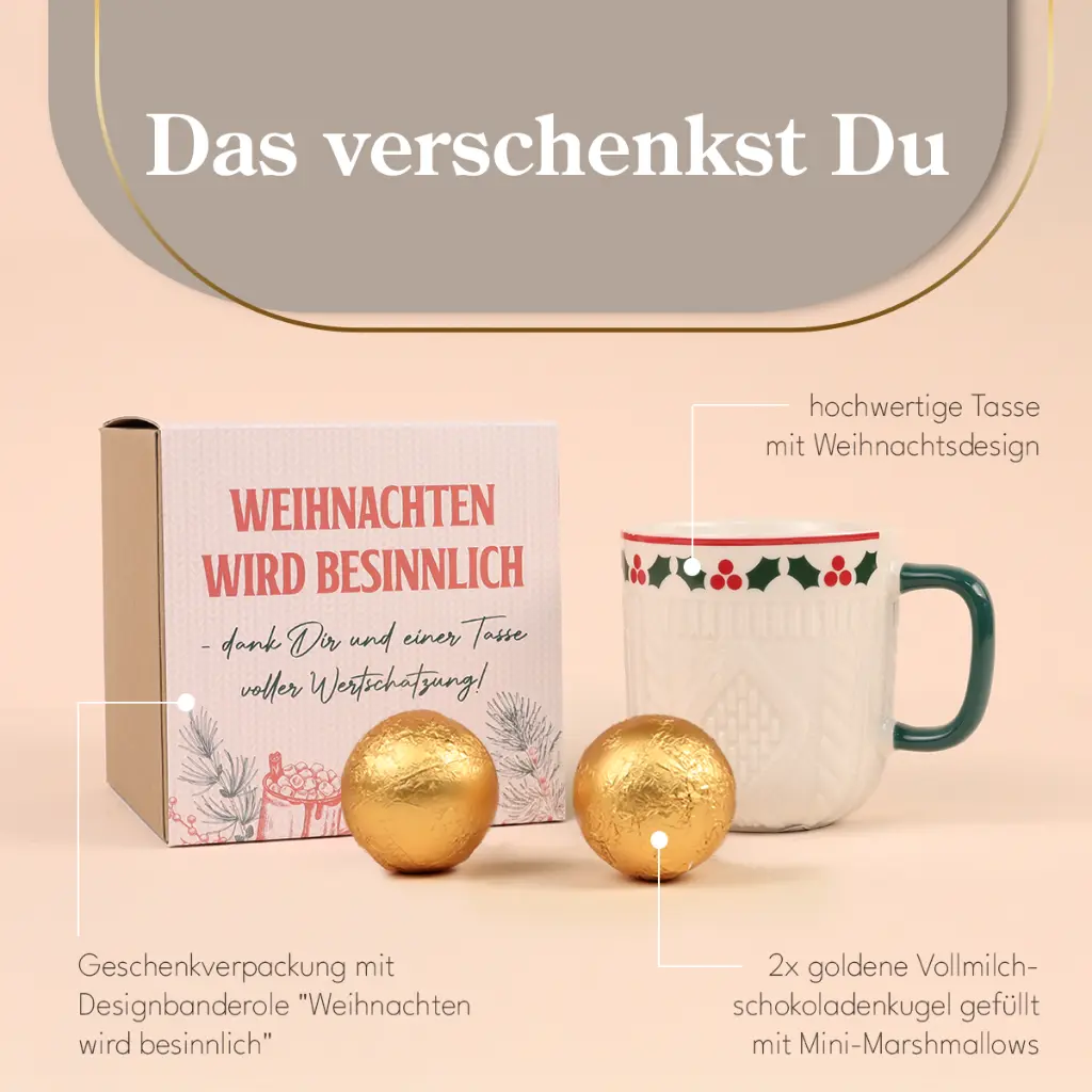 Weihnachtstasse voller Freude