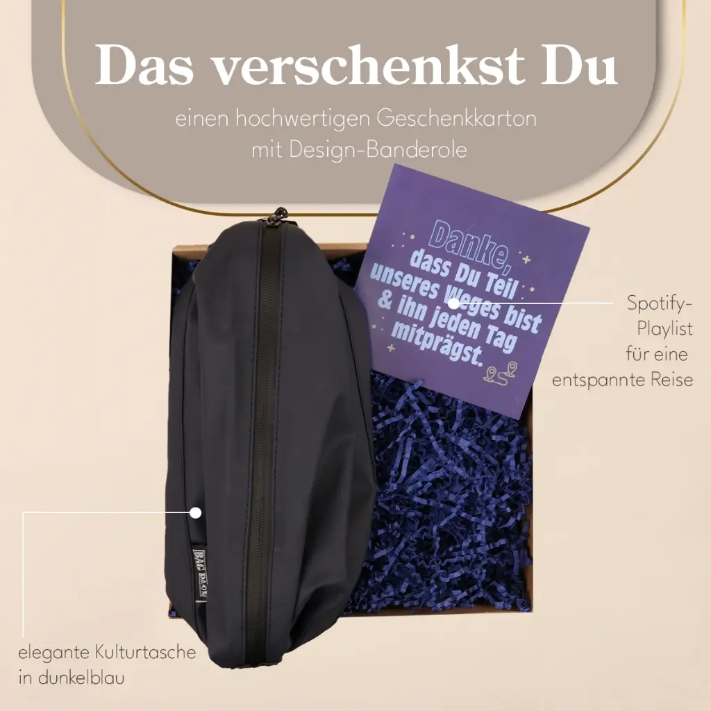 Kulturbeutel "Mit Dir sind wir immer auf Kurs!"