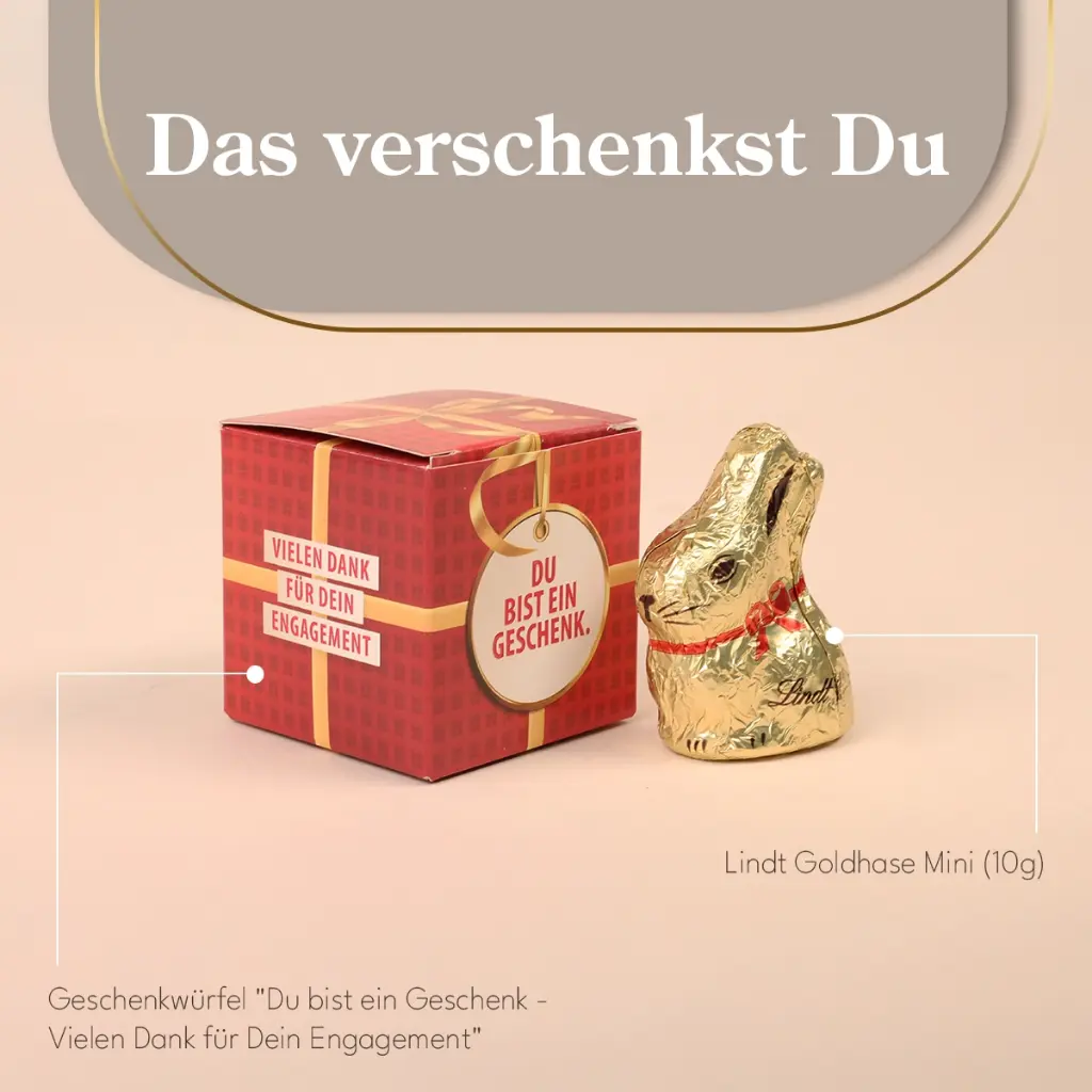 "Du bist ein Geschenk" - Lindt Goldhase