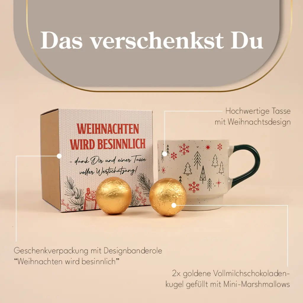 Weihnachtstasse voller Freude