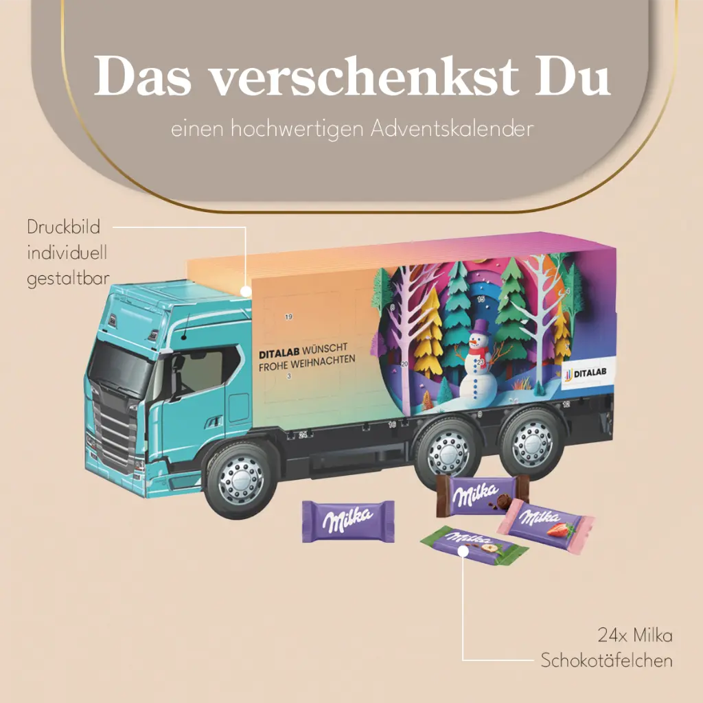 Adventskalender LKW long, Milka Schokotäfelchen 