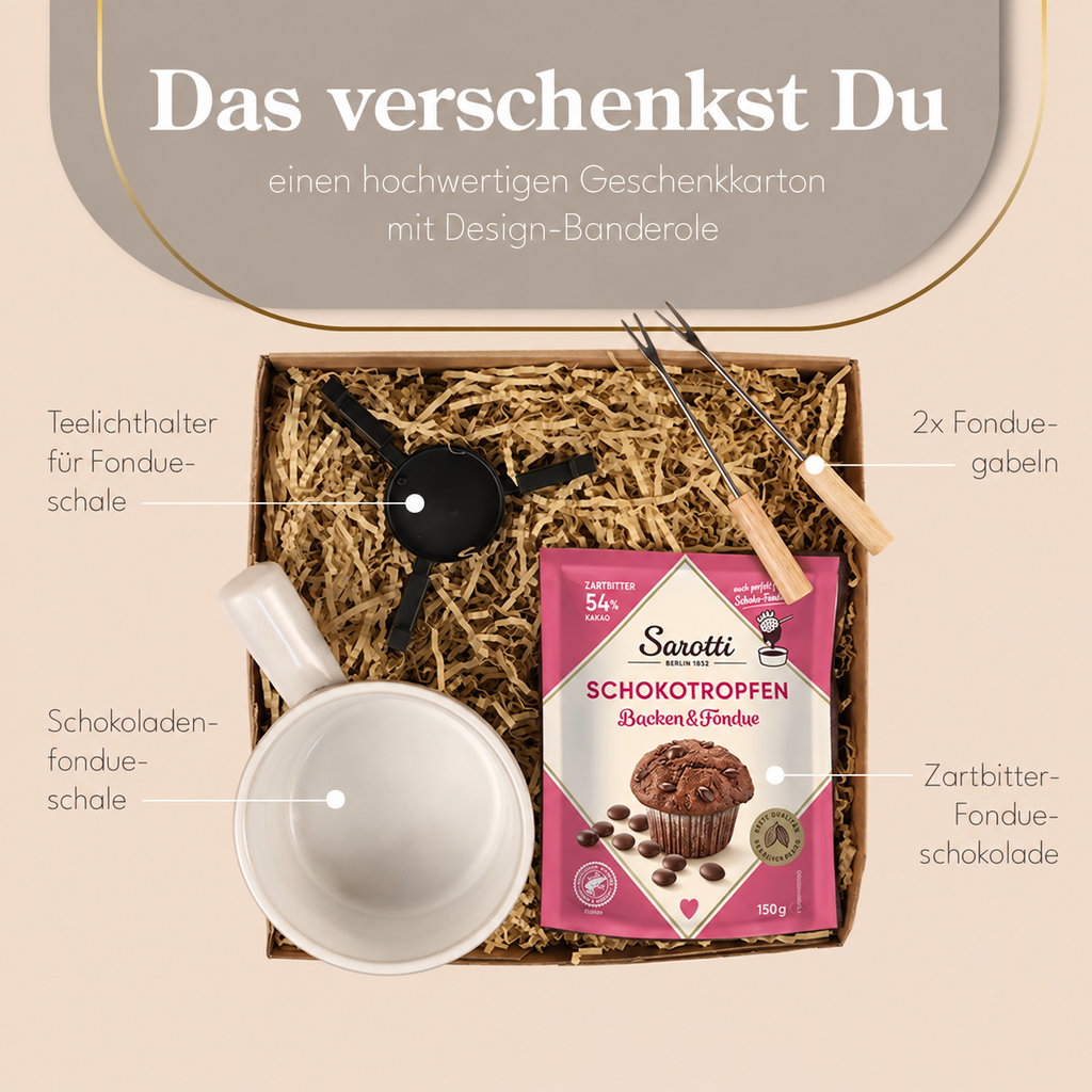 Geschenkset Schokoladenfondue "Süße Grüße zum Fest"