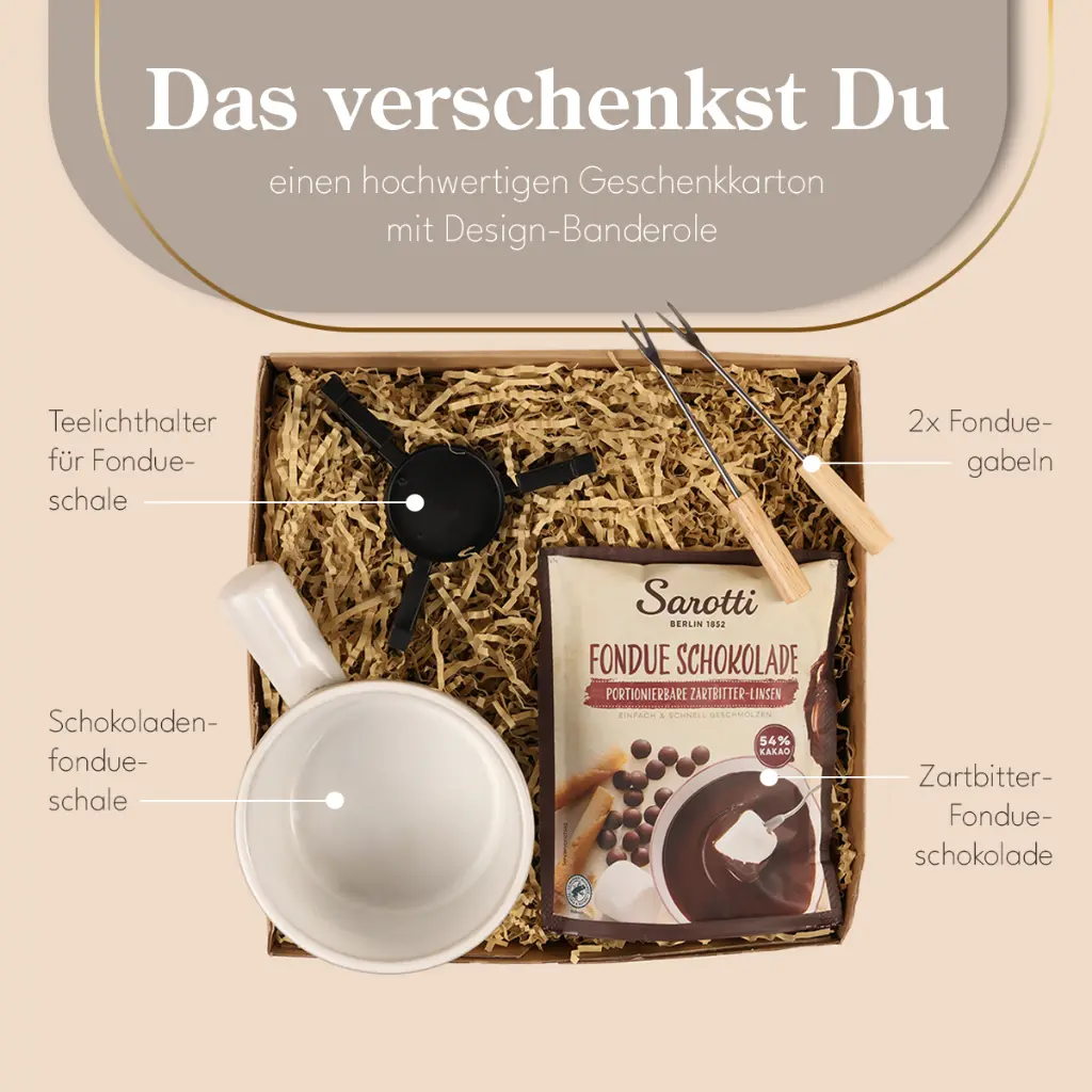 Geschenkset Schokoladenfondue "Süße Grüße zum Fest"