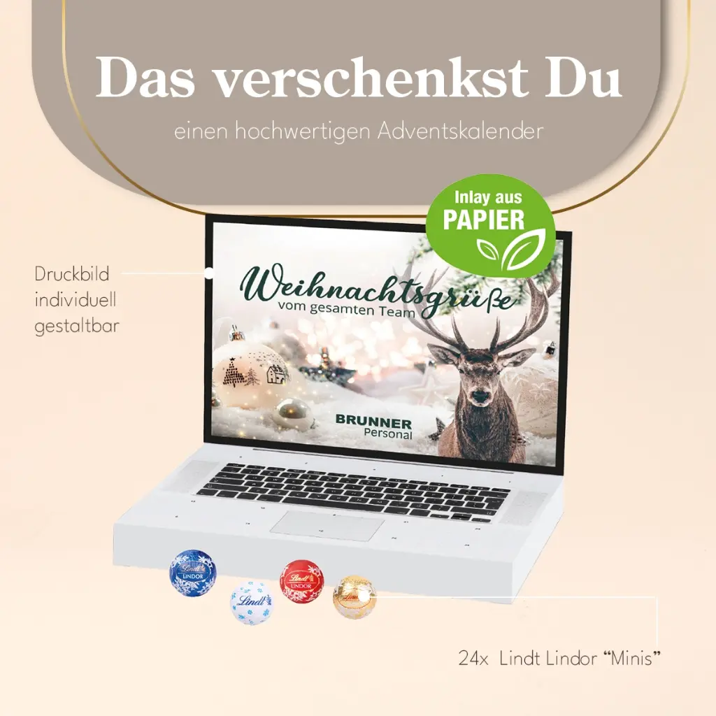 Tisch-Adventskalender Lindt Gourmet Edition Laptop