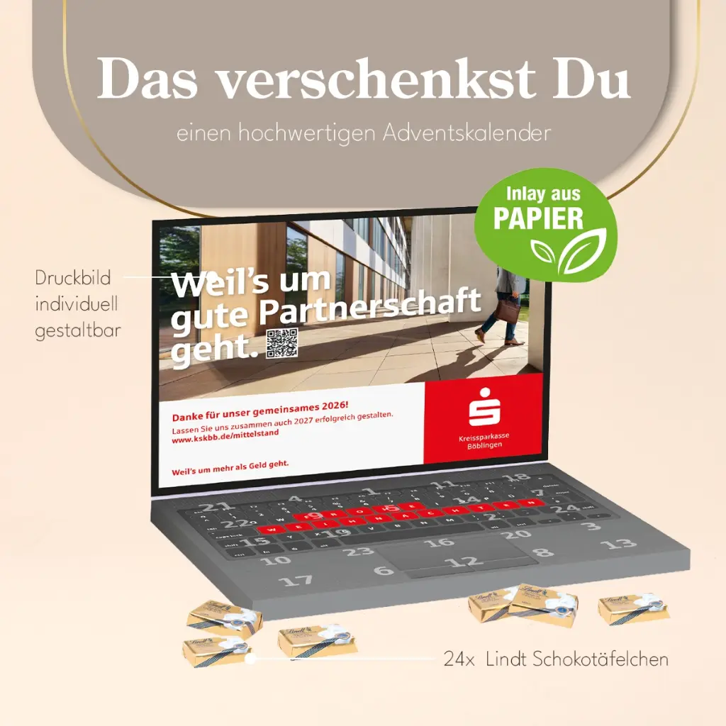 Tisch-Adventskalender Lindt Select Edition Laptop