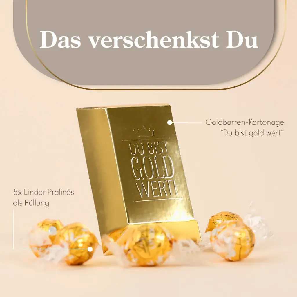 Du bist Gold wert Goldbarren XL - Lindor
