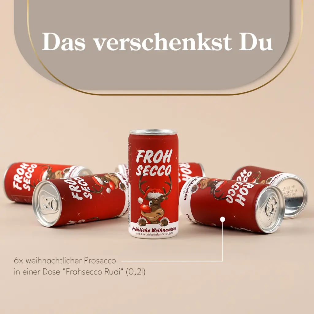 FrohSecco – Edition Rudi – 6x prickelnder Weihnachtsgruß