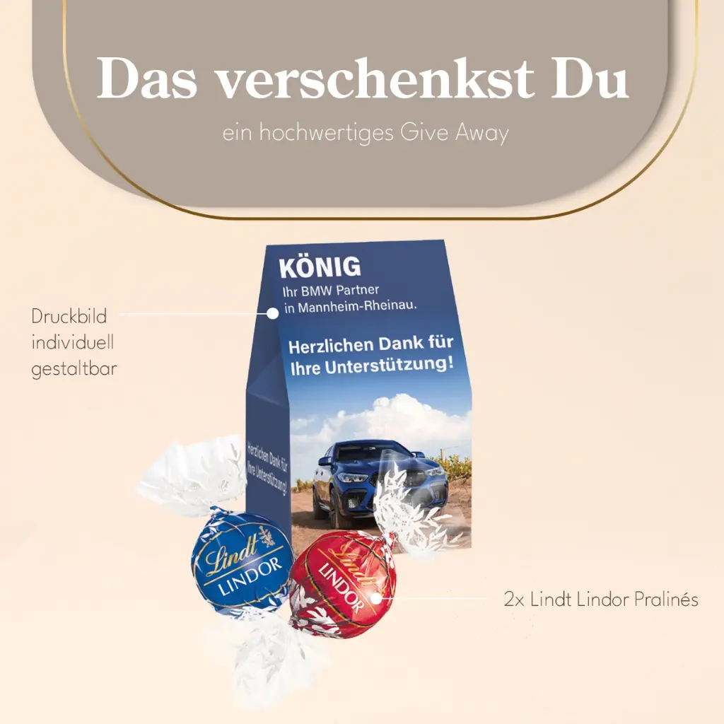 Präsentverpackung Selection Mini mit Lindt Lindor Pralinés, 2er