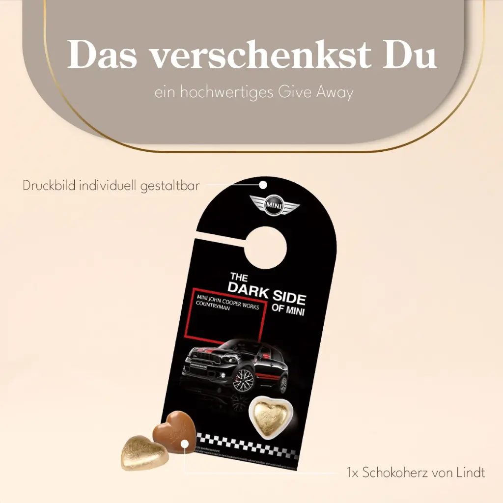 Schokokarte Business Türanhänger