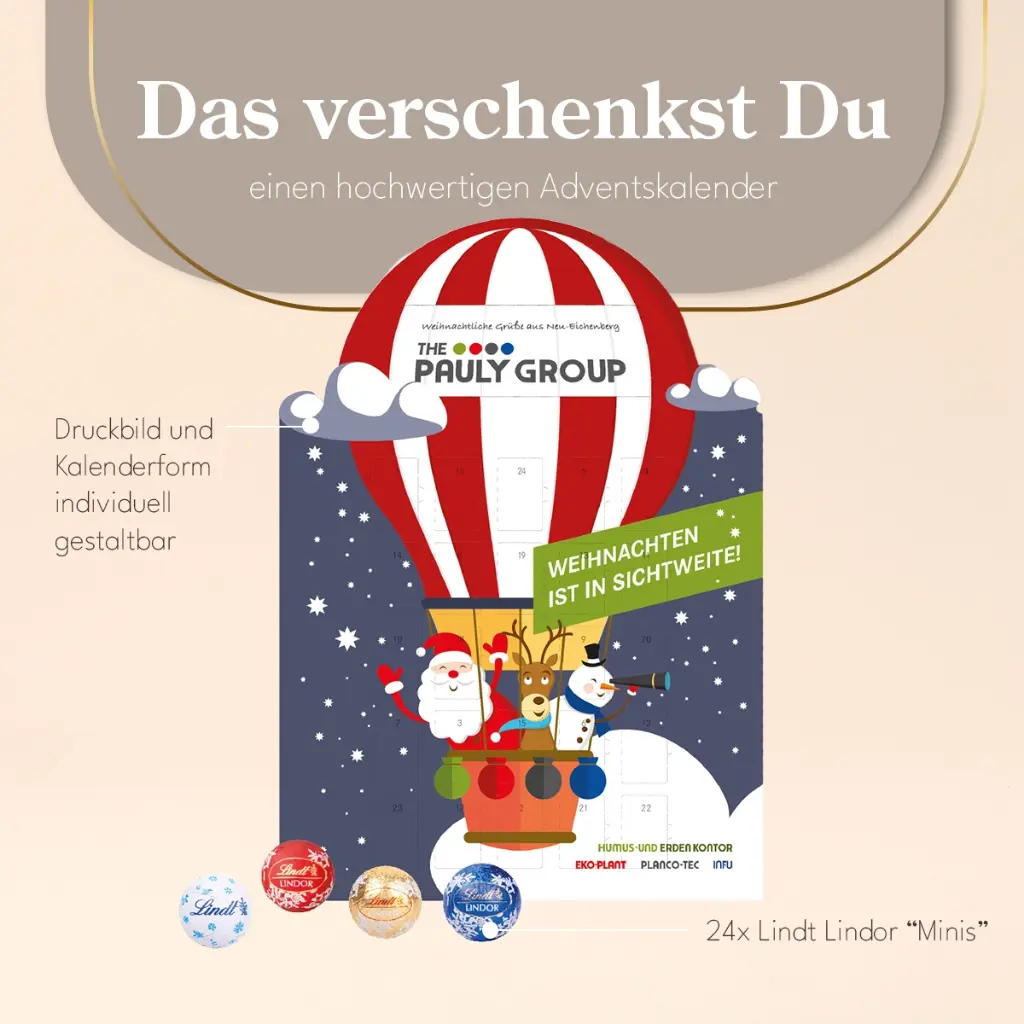 Individuelle Kalenderform Lindt Kugeln