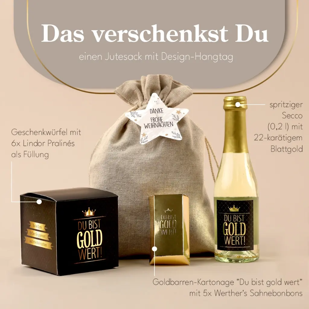 Weihnachts-Set "Du bist Gold wert"