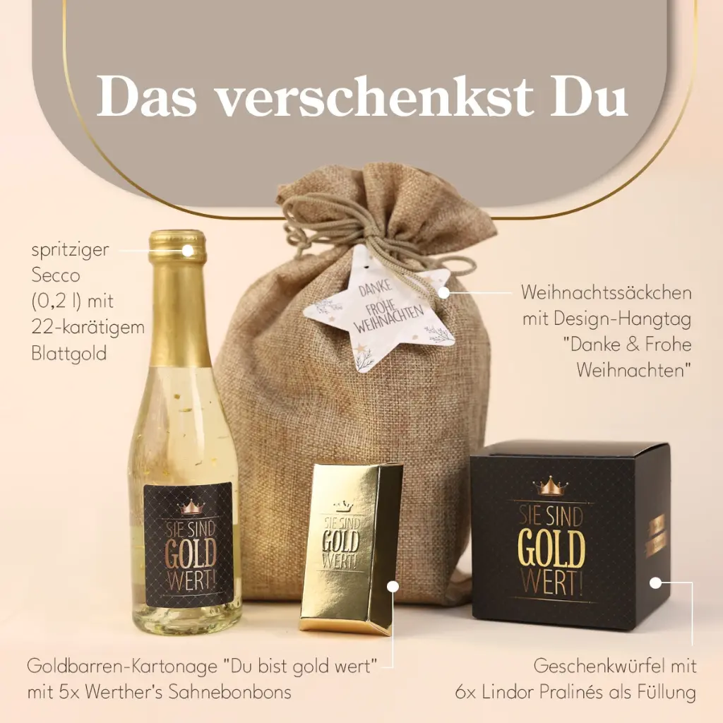 Weihnachts-Set "Sie sind Gold wert"