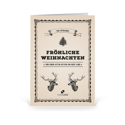 [WP5024] Karte: Retro Old Christmas (Wir gestalten gratis für Dich)