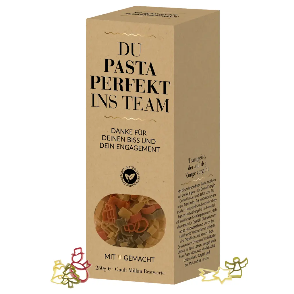 Weihnachtspasta "Du Pasta perfekt ins Team"