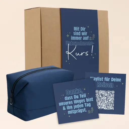 [WP13601] Kulturbeutel "Mit Dir sind wir immer auf Kurs!"