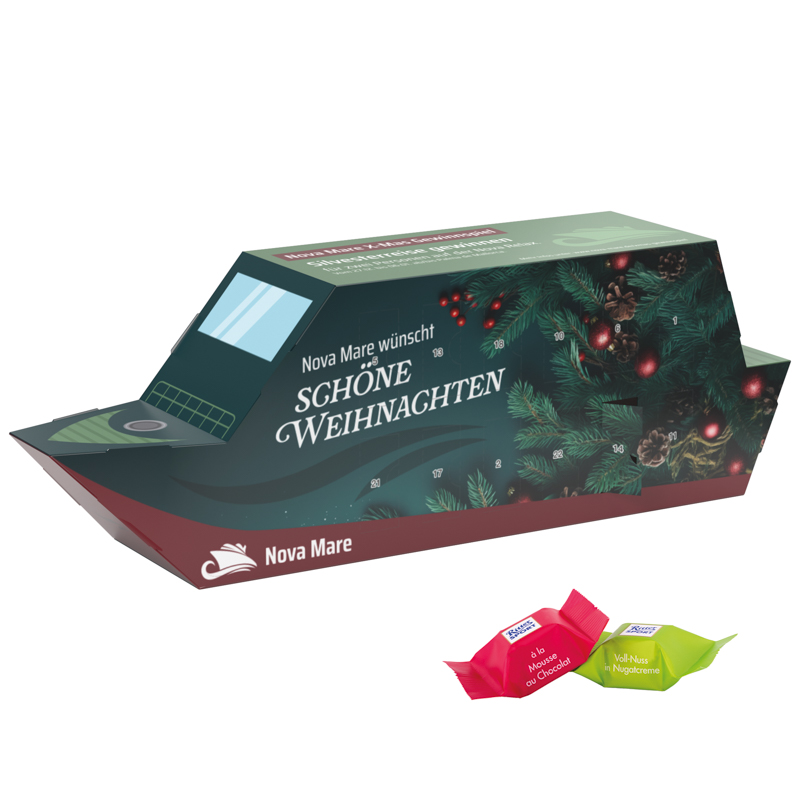 Adventskalender Schiff, Ritter SPORT Schokowürfel 