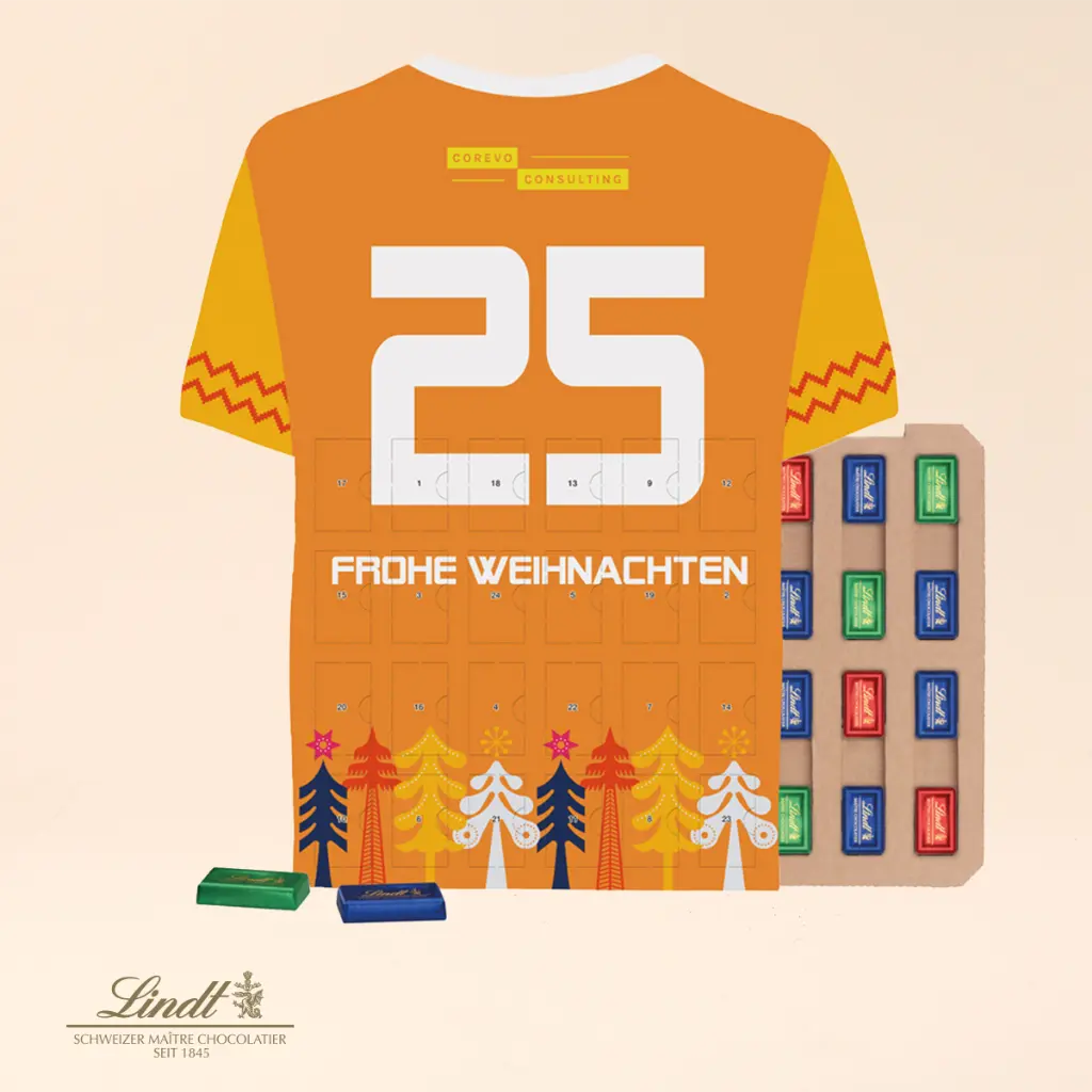 Täfelchen Adventskalender Trikot ECO, Papierblister - Lindt 