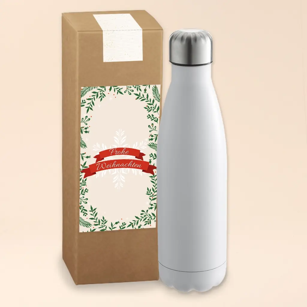 Vakuum-Trinkflasche "Frohe Weihnachten"