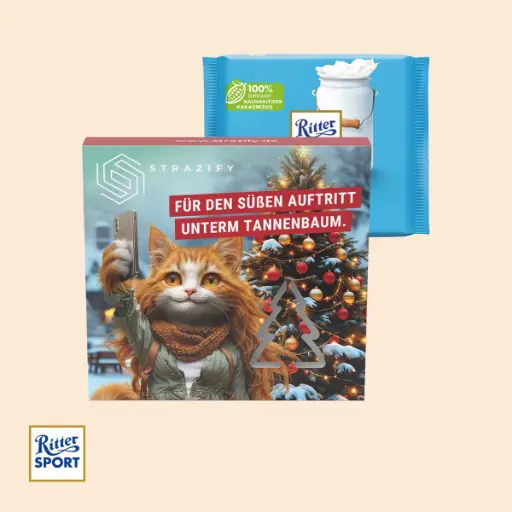 [1302-T-RSA] Präsentbox Premium "Tannenbaum" - Ritter SPORT Alpenmilch 