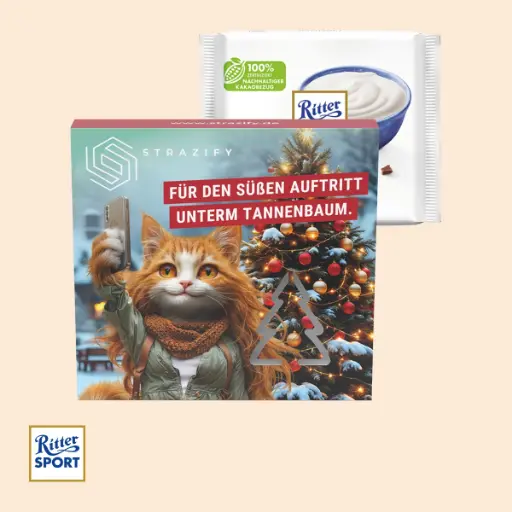 [1302-T-RSJ] Präsentbox Premium "Tannenbaum" - Ritter SPORT Joghurt