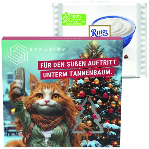 [1302-T-RSJ] Präsentbox Premium "Tannenbaum" - Ritter SPORT Joghurt